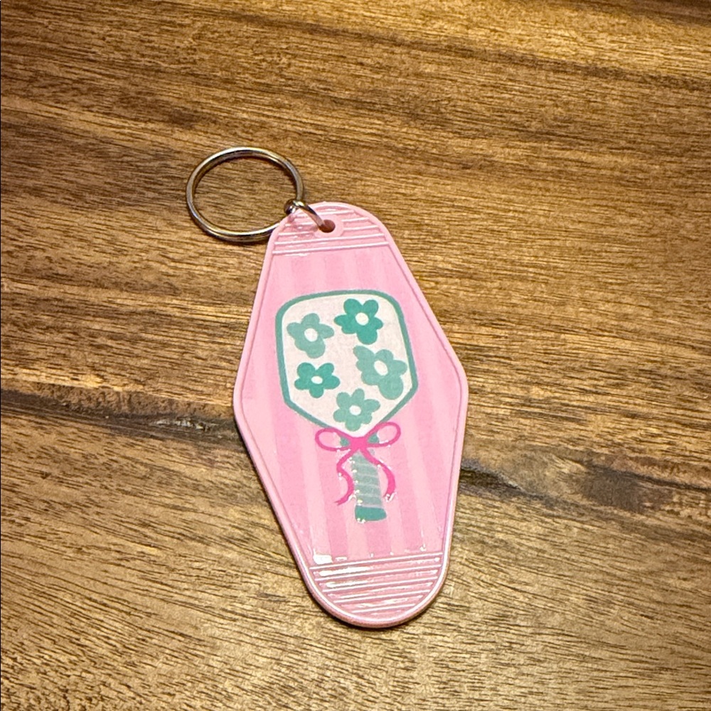Pink Pickleball Keychain - Picture 2 of 2